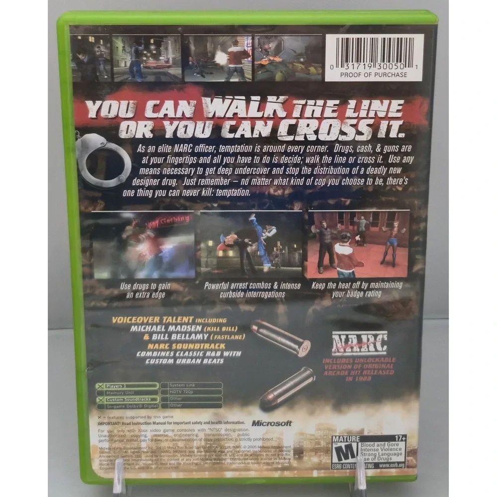 NARC - Microsoft Xbox 2005 - Case & Disc (No Manual) - Tested & Working